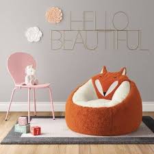 Character Bean Bag Pouf Orange Fox Pillowfort In 2020 Bean Bag Chair Bean Bag Chair Orange Kids Desk Chair