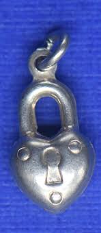 Vintage Sterling Silver- Heart Shaped Lock Unmarked Charm