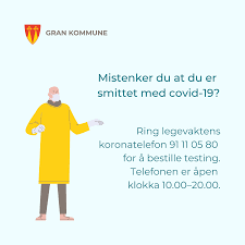 Gran kommune grenser mot søndre land og vestre toten i nord, hurdal og nannestad i øst, lunner og jevnaker i sør og ringerike i vest. Gran Kommune Er Du Forkjola Mistenker Du At Du Kan Vaere Smittet Med Covid 19 Men Har Ingen Symptomer Du Kan Bestille Testing Ved A Ringe Legevaktens Koronatelefon 91 11 05 80