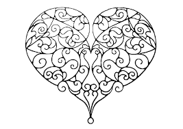 Coloriage coeur le cœur est un symbole courant utilisé depuis la préhistoire pour représenter le centre de l'activité émotionnelle, spirituelle, morale ou intellectuelle. Coeur Et Lignes Entremelees Anti Stress Art Therapie Coloriages Difficiles Pour Adultes