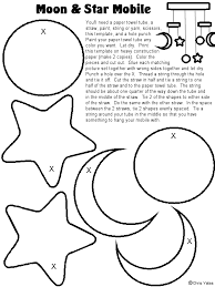 Baby Mobile Clipart Black And White Moon And Stars Mobile Baby Mobile Felt Star Template Mobile Craft