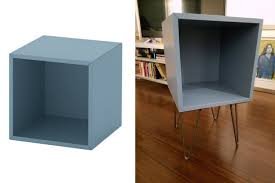 Turn The Eket Cube Into A Hairpin Leg Nightstand Ikea Hackers Ikea Eket Eket Ikea Hackers
