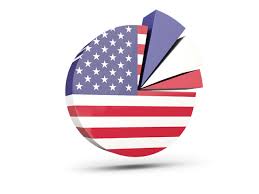 pie chart with slices illustration of flag of united states