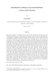 Simply go online or to a local branch to begin the process. Pdf Small Business Lending By Large And Small Banks A Survey Of The Literature
