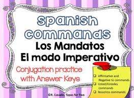 Mandatos Spanish Commands El Modo Imperativo Spanish Classroom Social Security Card Command