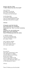 Maybe you would like to learn more about one of these? I Will Follow You Into The Dark Lyrics Efl Vocabulary Heaven Hell
