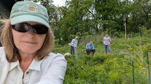 Volunteer garden with pollinator-friendly and water-wise plantings