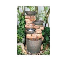 4 Bowls On Brick Wall Water Feature Water Fountains Outdoor Diy Water Fountain Fountains Outdoor