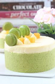My Bare Cupboard Mango Matcha Charlotte Cake