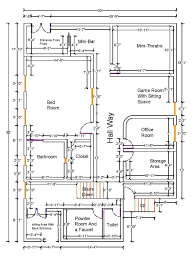 Basement Drawing Autocad 2d Floor Plan In 2020 Autocad Basement Design Architecture Design