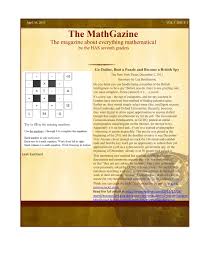 Whether the skill level is as a beginner or something more advanced, they're an ideal way to pass the time when you have nothing else to do like waiting in an airport, sitting in your car or as a means to. The Mathgazine A Middle School Mathematics Magazine Jaims