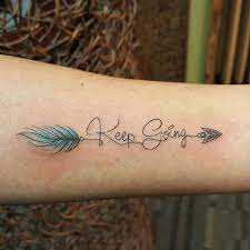 The moving forward tattoo is a coach that is with you at all times. Keep Going Arrow By Stefanee Schofield Tattoonow