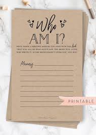 Wer Bin Ich Bridal Shower Spiel Lieblingserinnerungen An Die Braut Hen Bachelo Bridal Shower Rustic Bridal Shower Games Bridal Shower