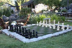Play chess straight up with this vertical chess set that hangs on your wall liked a framed painting. Outdoor Chess Set Contemporary Landscape San Diego Houzz
