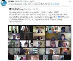 mesothelioma uk, a national charity group, shared their condolences on twitter. Meso Uk Hits 30 Nurse Target Irwin Mitchell Newsletters