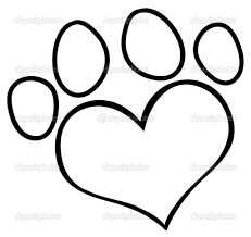 Paw Print Outline Dog Paw Heart Clip Art Depositphotos 9793788 Outlined Love Paw Print Paw Print Clip Art Paw Drawing Heart Clip Art