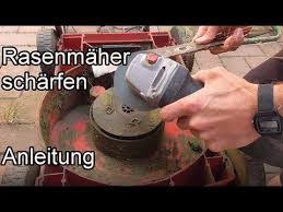Rasenmahermesser Richtig Scharfen Anleitung Rasenmaher Klinge Messer Mit Flex Schleifen Rasenmahermesser Messer Schleifen Rasenmaher Messer