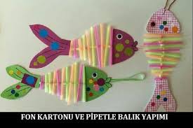 Fon Kartonu Ve Pipetle Balik Yapimi Pipetler Balik