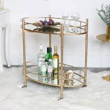 4.2 out of 5 stars with 54 ratings. Gold Mirrored Oval Drinks Trolley