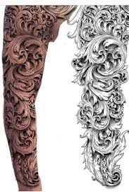 Scroll Tattoo Sleeve Google Search Schadel Armel Tatowierungen Filigrane Tatowierung Barock Tattoo