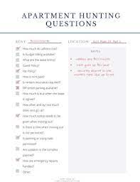 Apartment Hunting Questions Checklist Apartment Hunting Moving Apartment First Apartment Checklist