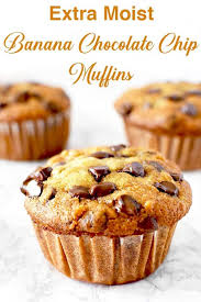 Moist Banana Chocolate Chip Muffins Recipe In 2020 Banana Chocolate Chip Muffins Chocolate Chip Banana Bread Moist Banana Chocolate Chip Muffins