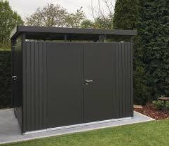 Biohort Highline H4 Metal Shed 9 X 9 Ft With Double Doors Metal Shed Modern Shed Shed Plans
