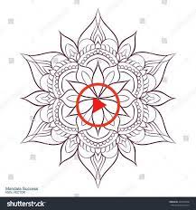 Mandala Erfolg Kreisformige Ornament Auf Einem Weissen Hintergrund Handgemachte Zeichnung Mandala Coloring Books Unique Tattoo