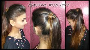 While ponytails look their best with western and casual wear, they can even if your hairs are not that voluminous or long but you want to get a thick and long ponytail, this one can be the best hairstyle for you. Ponytail With Puff Diy Tutorial Indian Girl Tutorial High School Office Ponytail Youtube