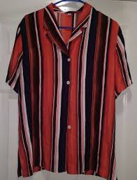 Black And White Striped Button Up Shirt Outfit Modeva Men S Red Black White Striped Button Down Shirt Size 40 Modeva Buttonfront Black White Stripes Button Down Shirt Women S Plaid Shirt