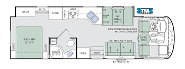 If you can think of a destination, the diesel pusher will get you there. Freedom Traveler Class A Motorhomes Floor Plans Thor Motor Coach Travel Trailer Floor Plans Floor Plans How To Plan