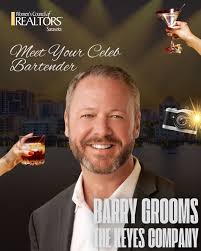 🍹✨ MEET YOUR CELEBRITY BARTENDER: Barry Grooms! ✨🍹 Join us for a night of  fun at the Women's Council of Realtors Sarasota Celebrity Bartending Event 