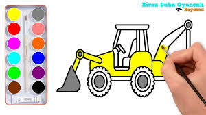 Excavator Kepce Boyama Cocuklar Icin Boyama Videolari Youtube Peace Gesture Peace