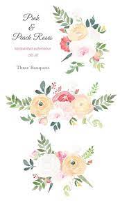 Watercolour Bouquet Clipart Pink And Peach Roses Wedding Bouquet Bouquet Png Pink Rose Clipart Peach Rose Clipart Flower Png Watercolor Bouquet Peach Roses Rose Clipart