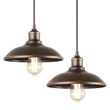 Those facing up provide ambient light. Giluta Rustic Pendant Light Industrial Barn Pendant Lighting Vintage Kitchen Farmhouse Edison Hanging Ceiling Light Fixture 2 Pack Amazon Com