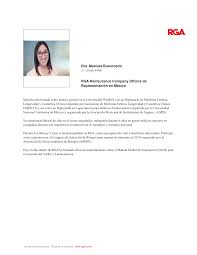Dra. Marcela Buenrostro RGA Reinsurance Company Oficina de Representación  en México