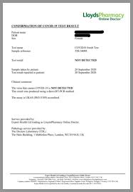 Samples for a pcr test can be taken. Covid 19 Swab Test Certificate Example Lloydspharmacy Online Doctor Uk