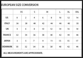 womens clothing international and european size guide chart