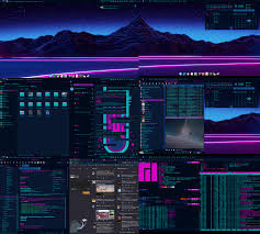 Kde Plasma Cyberpunk Neon Theme Cyberpunk Plasma Computer Setup