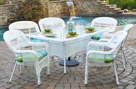 7 Piece Outdoor Dining Set White Wicker Furniture Tortuga Outdoor Tortugaoutdoor White Wicker Patio Furniture Outdoor Dining Set Wicker Dining Set