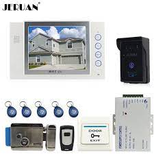 Jeruan 8 Video Door Phone Doorbell Intercom System Home Access Control System Rfid Video Recoredi Access Control System Intercom System Home Video Door Phone
