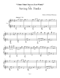 Saving Mr Banks Chim Chim Cher Ee East Wind Robert Richard Sherman Quality Sheet Music