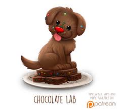 Daily Paint 1510 Chocolate Lab By Cryptid Creations Deviantart Com On Deviantart Cute Food Drawings Cute Animal Drawings Animated Animals