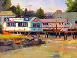 When you pick up more gold from your palette, you will pick up the bead where you left. Louie S Port Washington Painting By Lawrence Chrapliwy