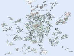 Map Of Earthsea Drawn By Ursula K Leguin As Found On Her Website Fantasy Map Map A Wizard Of Earthsea