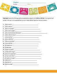 Worksheet Includes 20 Typical Questions One Might Ask Answer Using Ser And Estar Teacher S Potential Answer This Or That Questions Preterite Spanish Preterite