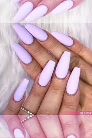Since acrylic nails are a combination of liquid monomer and powder polymer when applied to your nails and exposed to the air. The Best Coffin Nails Ideas That Suit Everyone Purple Acrylic Nails Matte Nails Pastel Nails Here Are T Purple Acrylic Nails Lavender Nails Purple Nails