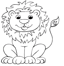 Animated baby lion coloring page for kids. 35 Free Lion Coloring Pages Printable