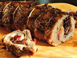 Bacon Dried Cherry Caramelized Onion Stuffed Pork Tenderloin Recipe Stuffed Pork Tenderloin Dried Cherries Pork