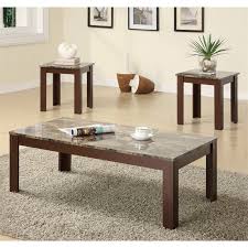 47 inches (w) x 19 inches (h) x 23 inches (d). Coaster 3 Piece Coffee Table Set In Brown 700395ii